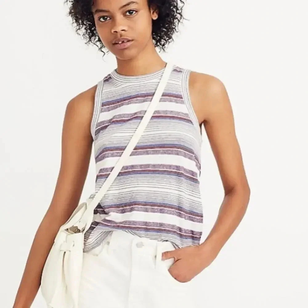 Madewell Carita Stripe Tank Top Size Medium